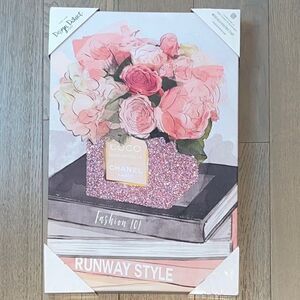 Luxury Flowers and Books Stacked Framed Print Wall Art